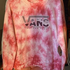 Vans Red/Pink/white Tie-Dye Crewneck Sweatshirt
